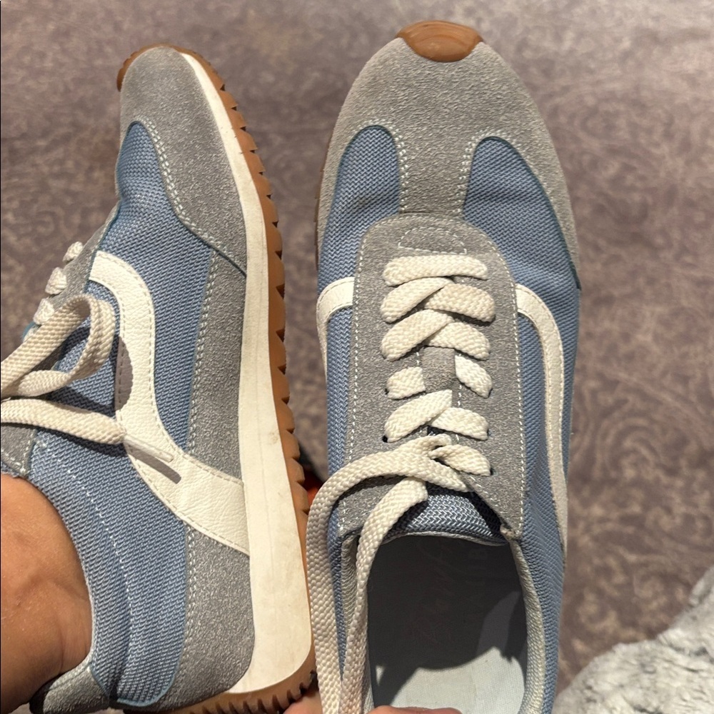 Casual Blue and Gray Sneakers in 7.5
